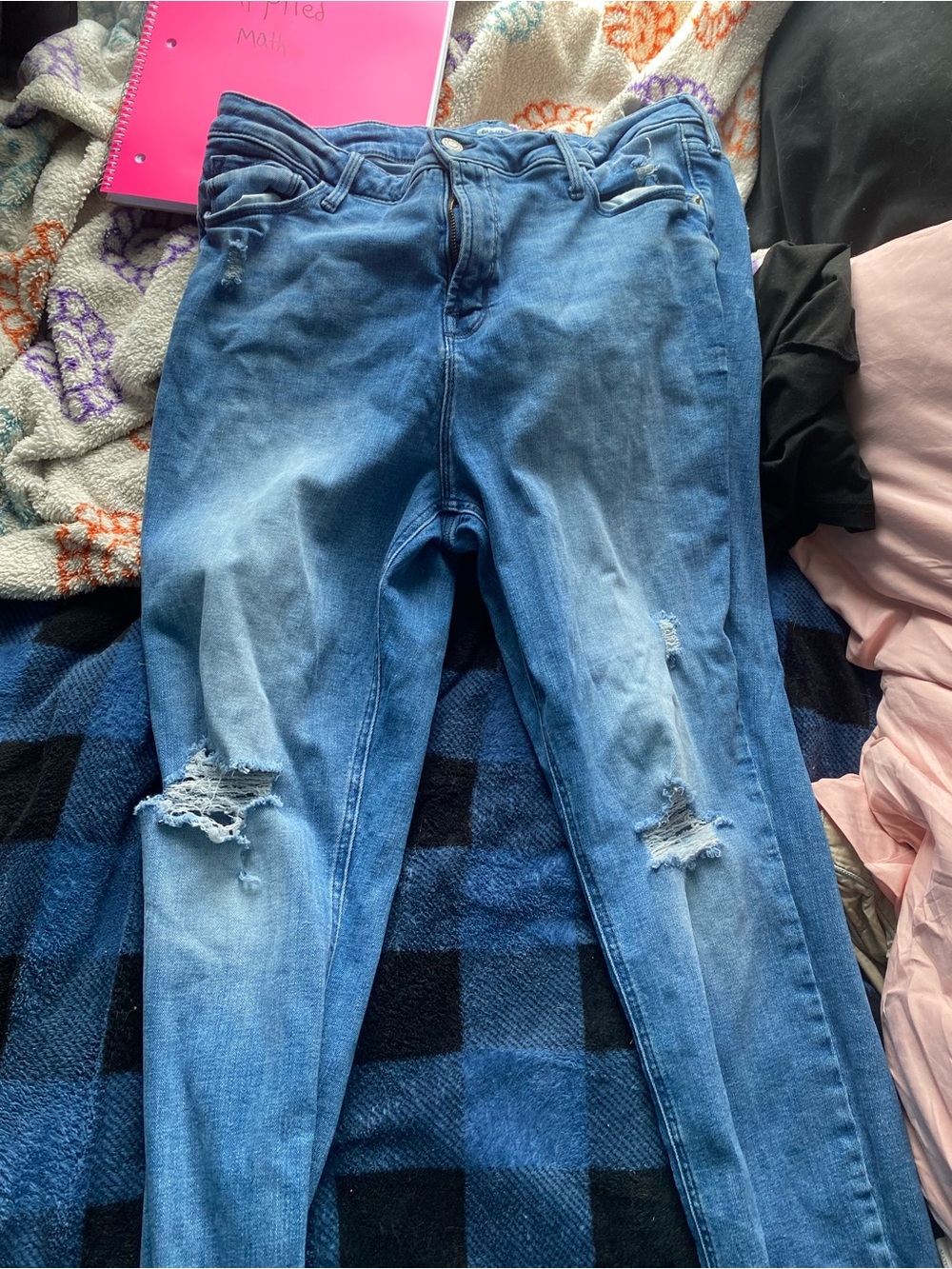 Old Navy Blue Distressed Skinny Jeans